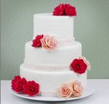 Ruže z jedlého papiera - Rúžovo Biele - tieňované - 18 ks