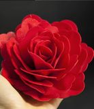 Ruža z jedlého papiera - maxi 12,5 cm - červená