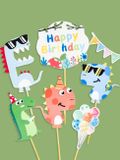 ozdobny na tortu Happy Birthday - Párty dinosaury