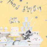 Zápich na tortu - Happy Birthday - Strieborný - VO balenie 5ks
