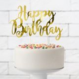 Zápich na tortu - Happy Birthday - Zlatý - VO balenie 5ks