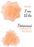 Ruže z jedlého papiera 7 cm - 15 ks- Tieňované Lososovo-ružová