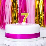 Sviečka na tortu - Zlatá - č. 7 - zvýhodnené balenie - 6 ks