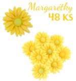 Cukrové kvety - Margarétky - Žlté - Zvýh. balenie 2 x 48 ks