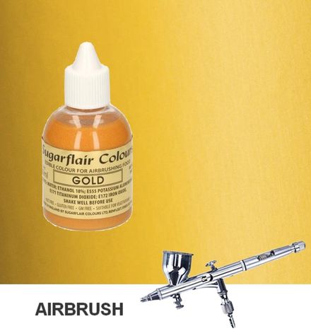 Airbrush farba Sugarflair - Gold - Zlatá (60ml)