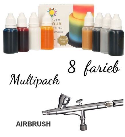 Airbrush sada farieb - MULTIPACK 8 rôznych farieb