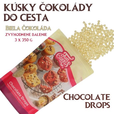 Chocolate Drops (slzičky) - Biela čokoláda -zvýh. bal. 3 x 350g