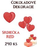 Čokoládové 3D Srdiečka - Red Heart (240ks)