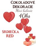 Čokoládové 3D Srdiečka - Red Heart - Mini balenie 40 ks
