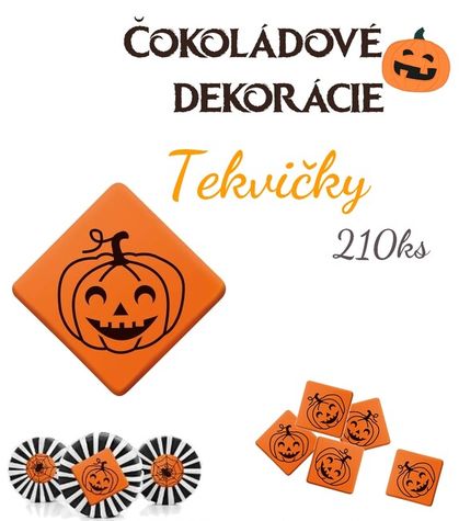 Čokoládové dekorácie - Tekvičky (210 ks)