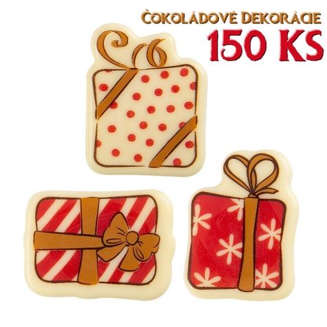 Čokoládové dekorácie - Darčeky (150 ks)