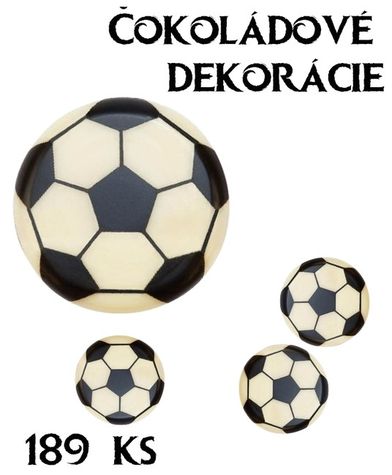 čokoládové dekorácie - futbalové lopty (dukátiky) - 189 ks