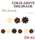 Čokoládové dekorácie - Mini kvetinky (216 ks)