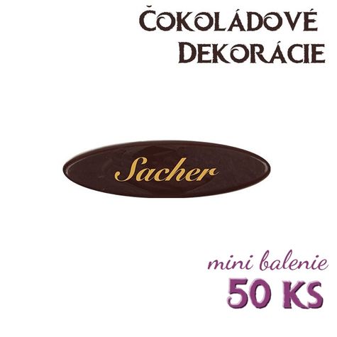 Čokoládové dekorácie Mini s nápisom Sacher - 50 ks