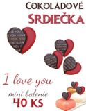 Čokoládové srdiečka I Love You - mini balenie 40 ks