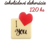 čokoládové štvorčeky s nápismi I Love You 120 ks