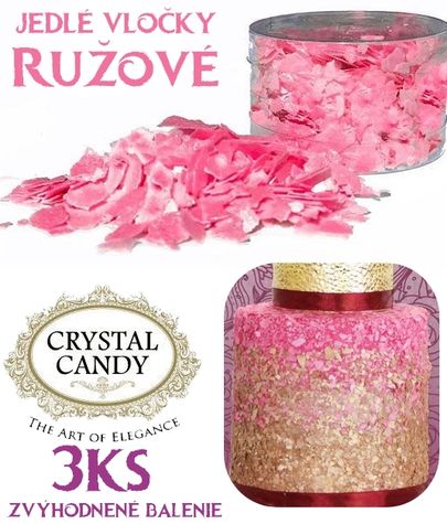 Crystal Candy vločky - Rose - Zvýh. balenie 3ks