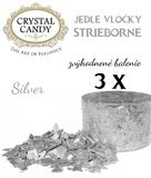 Crystal Candy vločky -Strieborné - Zvýh. balenie 3ks