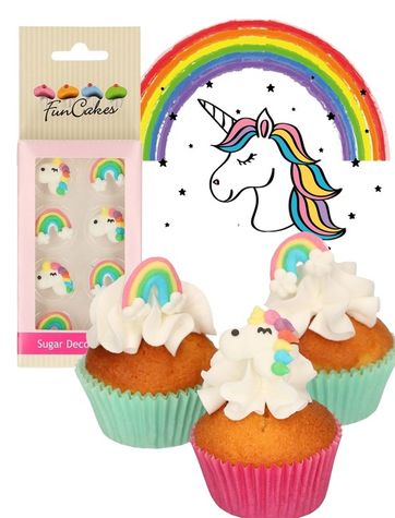 Cukrové dekorácie - Unicorn & Rainbow - Zvýh. bal. 3 sady