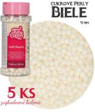 Cukrové perly -Biele (4mm) - zvýh. balenie 5 ks