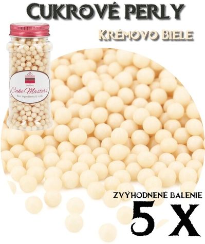 Cukrové perly - Krémovo -Biele - Zvýh. balenie 5 ks