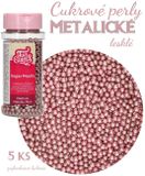Cukrové perly - Metalické ružové (s leskom) - 5 ks v bal.