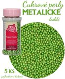 Cukrové perly - Metalické zelené (s leskom) - 5 ks v bal.