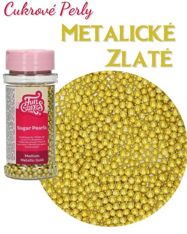 Cukrové perly - Metalické Zlaté