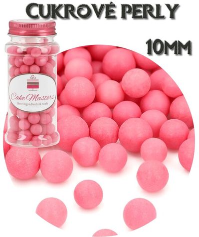 Cukrové perly - Ružové XL priemer 10mm