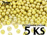 Cukrové perly XL - Metalické Zlaté 7 mm- VO BAL. 5 ks
