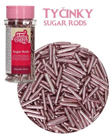 Cukrové Tyčinky - Metalické ružové
