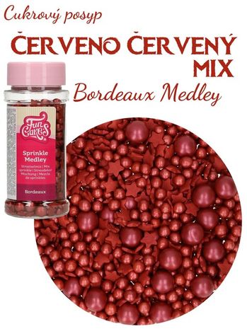 Cukrový posyp - Bordeaux Medley - Červený Mix