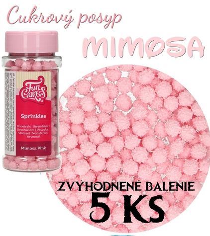 Cukrový posyp - Mimosa Guličky Ružové - zvýh. bal. 5 ks