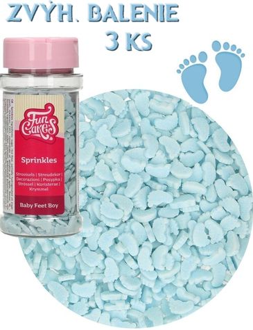 cukrový posyp Baby Feet -modré (zvýh. bal. 3 ks)