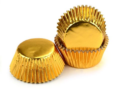 Cupcakes košíčky foliované Zlaté - 60 ks