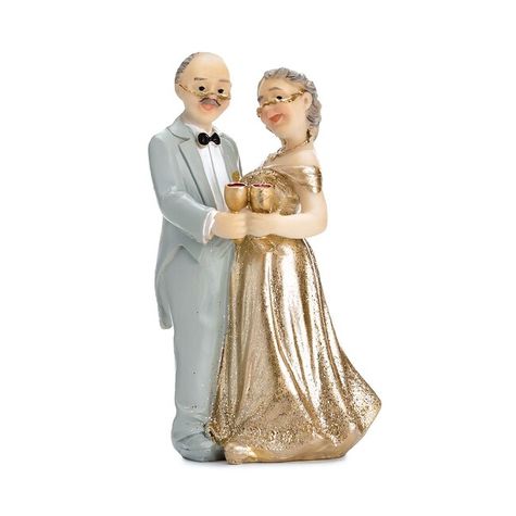 Dekorácie na tortu - zlatá svadba - výročie svadby