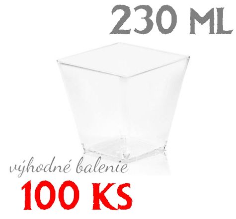 Dezertné poháriky - hranaté - (230ml) - VO 5 balení