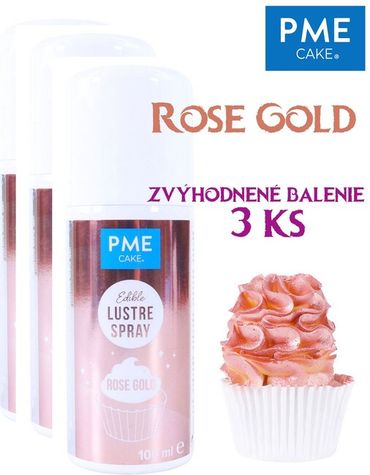 Farba v spreji PME - ROSE GOLD - 3 ks v bal.