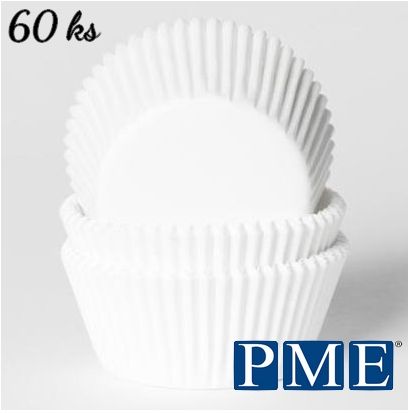 Košíčky na cupcakes - Biele (PME) - 60 ks