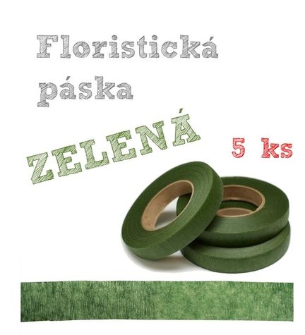 Floristická páska - VO bal. 5 ks - TMAVO ZELENÁ