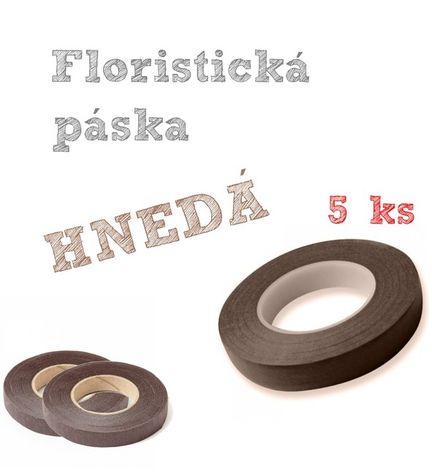 Floristická páska - VO bal. 5 ks - HNEDÁ