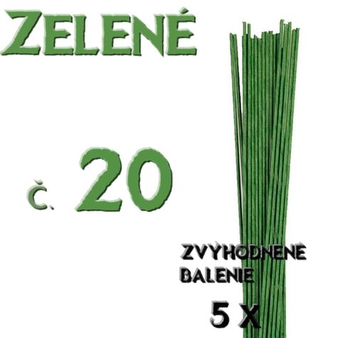 Floristické drôty - ZELENÉ- č.20 - 5 ks