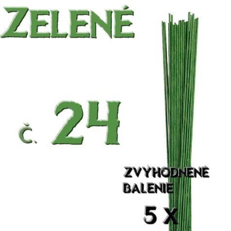 Floristické drôty - ZELENÉ- č.24 - 5 ks