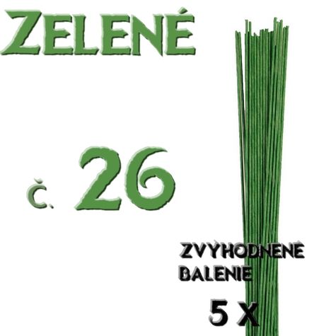 Floristické drôty - ZELENÉ- č.26 - 5 ks