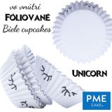 Fóliované košíčky Biele Unicorn - zvýh. balenie 5 x