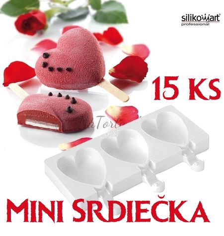 Formy na domáce nanuky - Mini Srdiečka (15 ks)