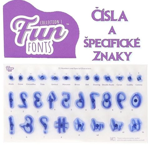 Fun Fonts - Čísla a špecifické znaky - VO BAL. 2 sady
