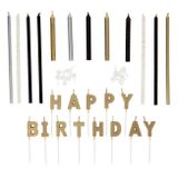 Happy Birthday veľký set - sviečky - Gold Mix x (25 dielny)
