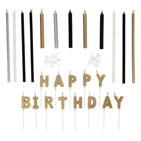 Happy Birthday veľký set - sviečky - Gold Mix x (25 dielny)