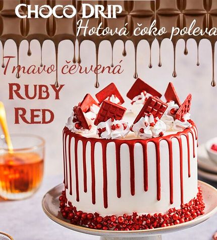 Hotová Čokoládová Poleva - Choco Drip Červená Ruby